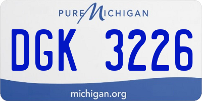 MI license plate DGK3226