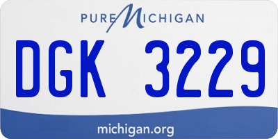MI license plate DGK3229