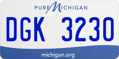MI license plate DGK3230