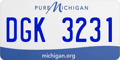 MI license plate DGK3231