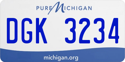 MI license plate DGK3234