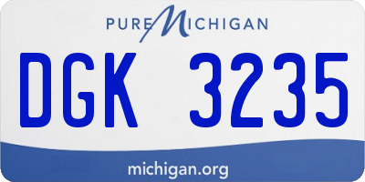 MI license plate DGK3235