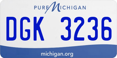 MI license plate DGK3236