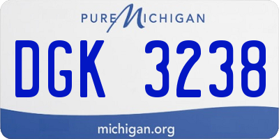 MI license plate DGK3238