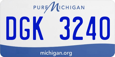 MI license plate DGK3240
