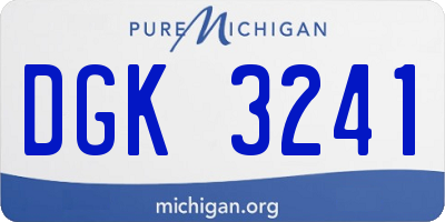 MI license plate DGK3241