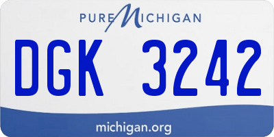 MI license plate DGK3242