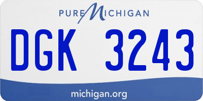 MI license plate DGK3243