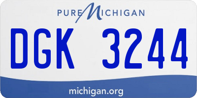MI license plate DGK3244