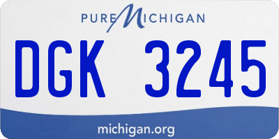 MI license plate DGK3245