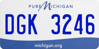 MI license plate DGK3246