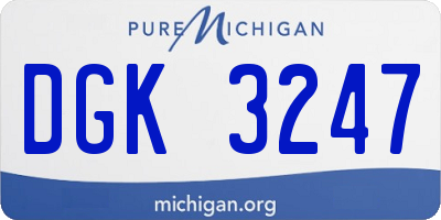 MI license plate DGK3247