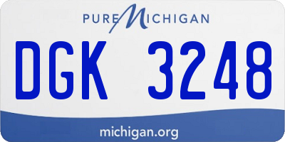 MI license plate DGK3248