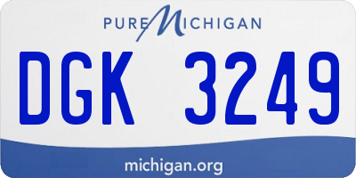MI license plate DGK3249