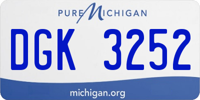 MI license plate DGK3252