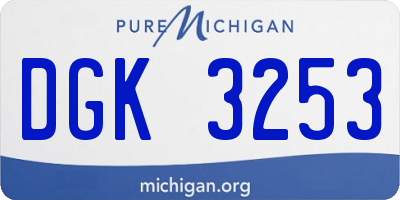 MI license plate DGK3253