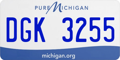 MI license plate DGK3255