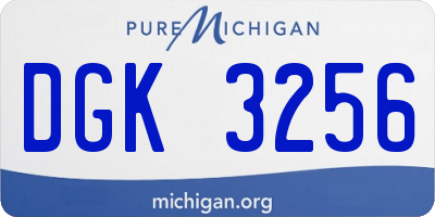 MI license plate DGK3256