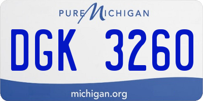 MI license plate DGK3260