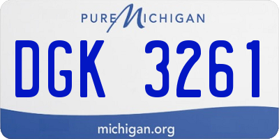 MI license plate DGK3261