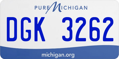 MI license plate DGK3262
