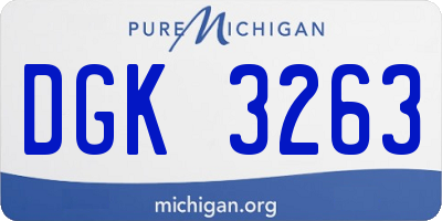 MI license plate DGK3263
