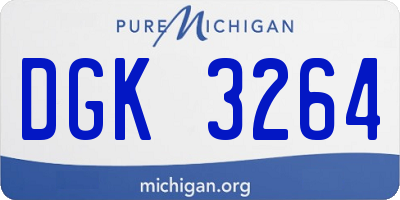 MI license plate DGK3264
