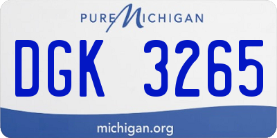 MI license plate DGK3265
