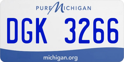 MI license plate DGK3266