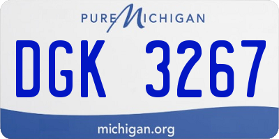 MI license plate DGK3267