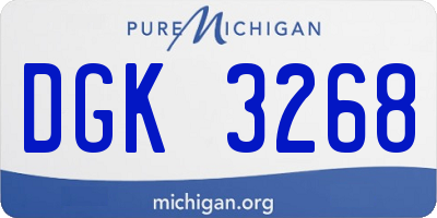 MI license plate DGK3268