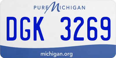 MI license plate DGK3269