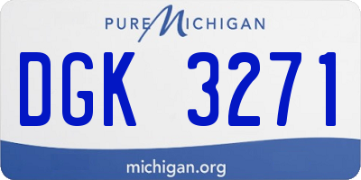 MI license plate DGK3271
