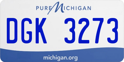 MI license plate DGK3273
