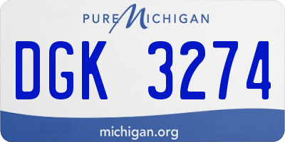 MI license plate DGK3274