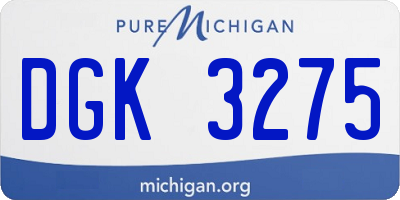 MI license plate DGK3275