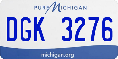 MI license plate DGK3276