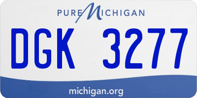 MI license plate DGK3277