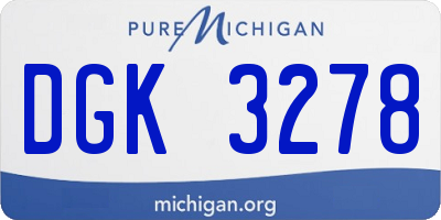 MI license plate DGK3278