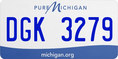MI license plate DGK3279