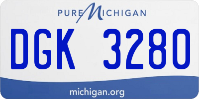 MI license plate DGK3280