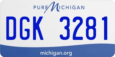 MI license plate DGK3281