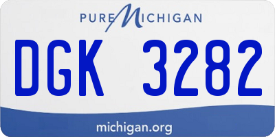 MI license plate DGK3282