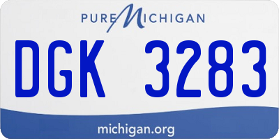 MI license plate DGK3283