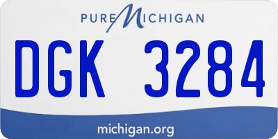MI license plate DGK3284