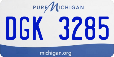 MI license plate DGK3285