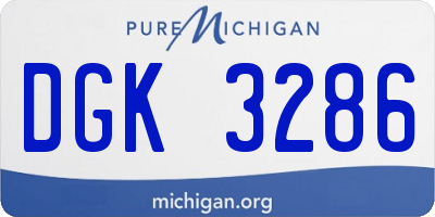MI license plate DGK3286