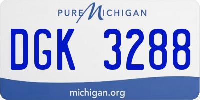 MI license plate DGK3288