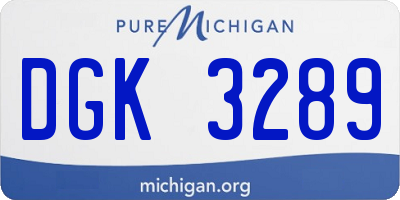 MI license plate DGK3289