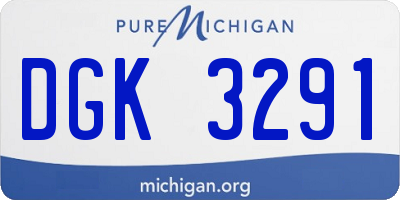 MI license plate DGK3291